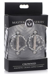 Ms Crowned Magnet Nipple Clamps Silver Sex Toy