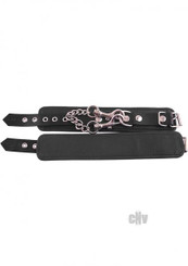 Rouge Plain Leather Wrist Cuffs Black by Rouge Garments