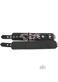 Rouge Plain Leather Wrist Cuffs Black by Rouge Garments