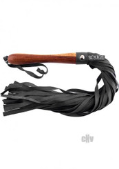 Rouge Leather Flogger Wooden Handle Black by Rouge Garments