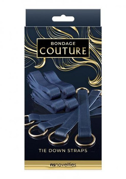 Bondage Couture Tie Down Straps Blue Adult Toys