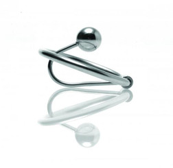 Halo Urethral Plug With Glans Ring Steel Silver by XR Brands