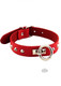 Rouge Leather O Ring Studded Collar Red by Rouge Garments