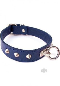 Rouge O Ring Studded Collar Blue Sex Toy