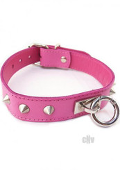 Rouge O Ring Studded Collar Pink Sex Toys