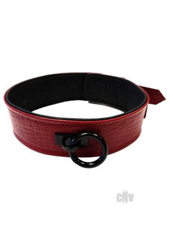 Rouge Anaconda Collar Burgundy Red Leather Adult Sex Toys