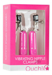 Ouch Vibrating Nipple Clamps Pink Sex Toys