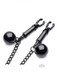 Nipple Clamps With Ball Weights And Chain Black Adult Toy