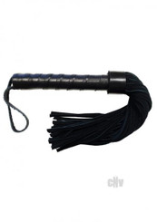 Rouge Leather Handle Short Suede Flogger Black by Rouge Garments