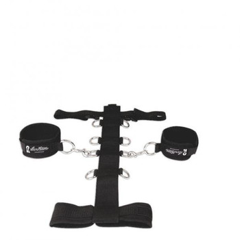 Lux Fetish Adjust Neck And Wristraint Set 3 Piece Black by Electric Eel Inc