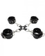 Ouch Leather Hand And Leg Cuffs Black by Shots Toys
