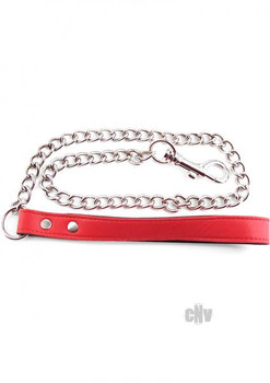 Rouge Leather Handle Chain Lead Leash Red Best Sex Toys