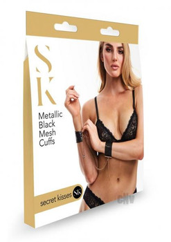 Sk Metallic Black Mesh Cuffs Sex Toys
