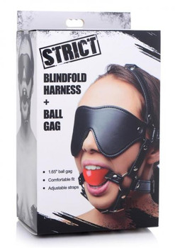 Strict Blindfold Harness W/gag Adult Toy