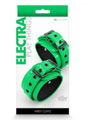 Electra Play Things Wrist Cuffs Green Sex Toy