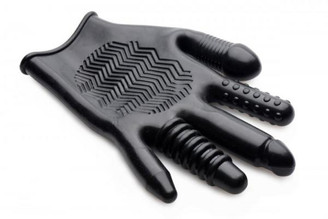 Pleasure Poker Textured Glove Black by XR Brands