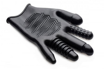 Pleasure Poker Textured Glove Black by XR Brands