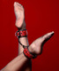 Cuffed Embossed Ankle Cuffs Red Black by XR Brands - view 2