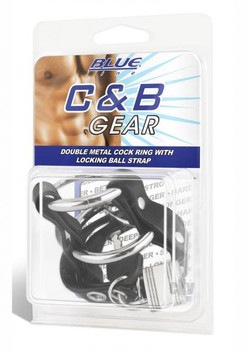 Cb Gear Double Metal Cock Ring W/strap Best Sex Toys