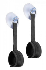 Frisky Hands Up Suction Cup Cuffs Black by XR Brands