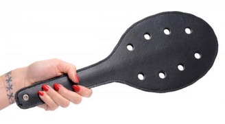 Spanking Rounded Paddle With Holes Black Best Sex Toy