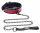 Chained Collar With Leash Red Black Sex Toy