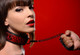XR Brands Chained Collar With Leash Red Black - Product SKU CNVEF-EXR-AE144