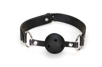 Lux Fetish Breathable Ball Gag Black by Electric Eel Inc