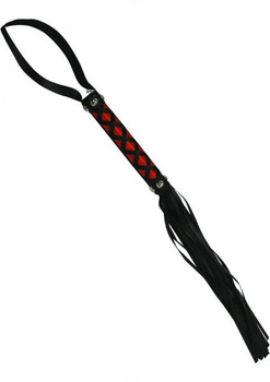 Tantric Satin Ties Pleasure Whip Black with Red Best Sex Toys