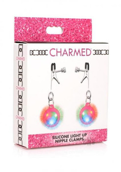 Charmed Light Up Nipple Clamps Pink Adult Sex Toys