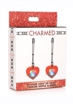Charmed Light Up Heart Tweezer Nip Red Best Sex Toy