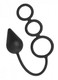 Triple Threat Silicone Tri Erection Ring with Plug by XR Brands