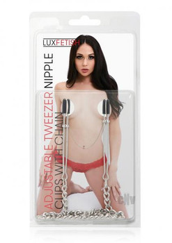Lux F Adjust Tweezer Nipple Clip W/chain Adult Sex Toys