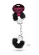 Temptasia Plush Fur Cuffs Black Handcuffs by Blush Novelties - view 2