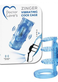 Doctor Loves Zinger Vibrating Cage Blue Adult Toys