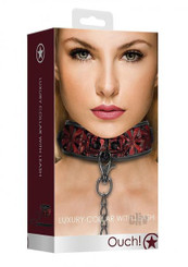 Ouch Luxury Collar W/leash Burgundy by Shots America LLC