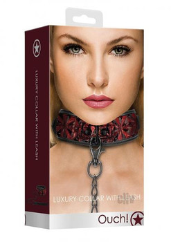 Ouch Luxury Collar W/leash Burgundy by Shots America LLC
