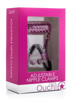 Ouch Adjustable Nipple Clamps Pink by Shots America LLC