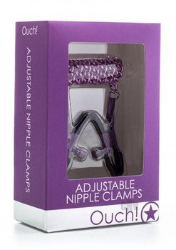 Ouch Adjustable Nipple Clamps Purple Sex Toys