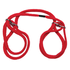 Japanese Style Cotton Wrist or Ankle Cuffs Red by Doc Johnson