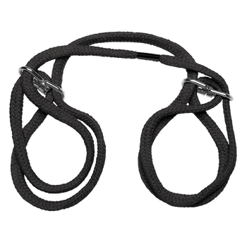 Japanese Style Bondage Cotton Wrist or Ankle Cuffs Black by Doc Johnson