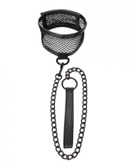 Sex & Mischief Fishnet Collar And Leash Black Adult Sex Toy