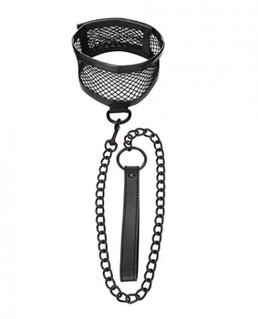 Sex & Mischief Fishnet Collar And Leash Black Adult Sex Toy