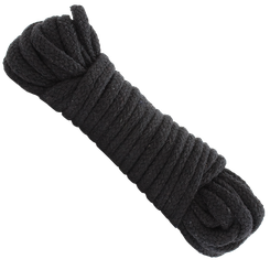 Japanese Style Bondage Rope Cotton 32 Feet Black by Doc Johnson