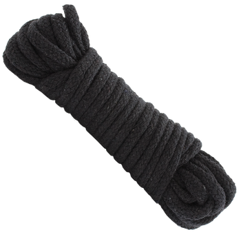Japanese Style Bondage Rope Cotton 32 Feet Black by Doc Johnson