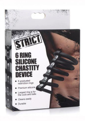 Strict 6 Ring Silicone Chastity Device Sex Toys