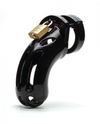 Cb-6000 3 3/4 inches Curved Cock Cage & Lock Set  - Black Sex Toy