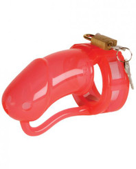 Malesation Silicone Penis Cage Large Red/Clear by S&T Rubber GMBH