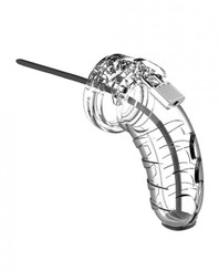 Shots Man Cage 4.5 inches W/silicone Urethral Sounding - Clear by Shots America LLC