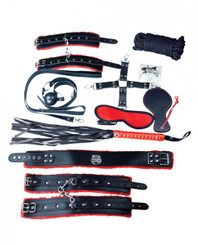 Plesur Deluxe Bondage Kit - Black/red Adult Toy
